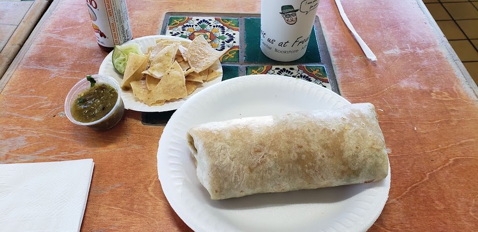 Vegan Burrito with Side of Chips