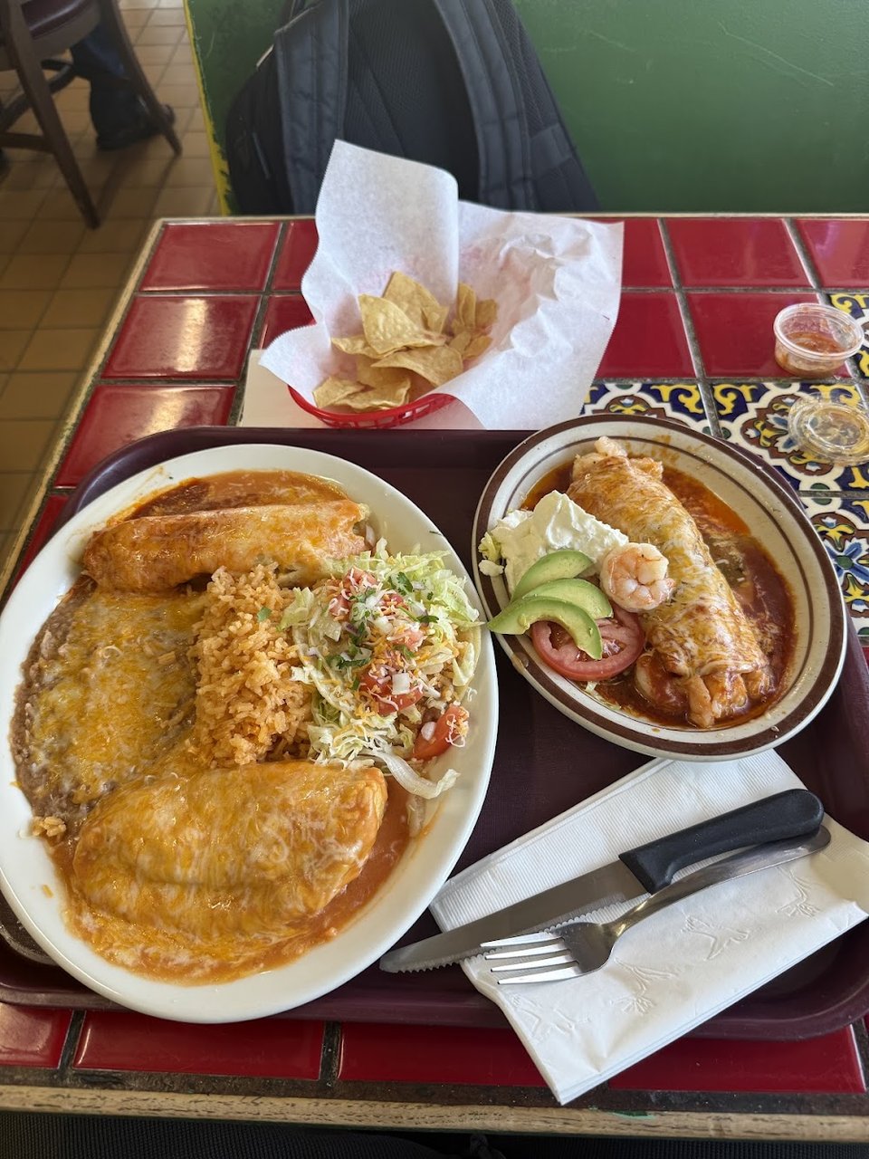 Chile Relleno & Beef Enchilada